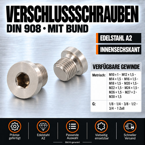 Verschlussschraube din 908 - verschlussschraube,